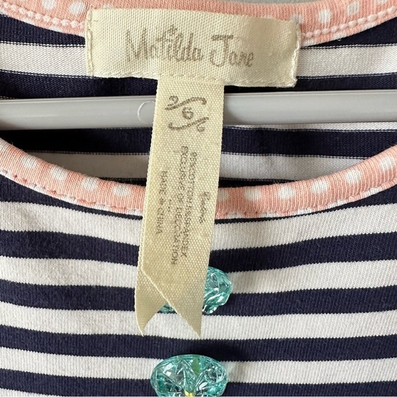 Matilda Jane Sz 6 Gummi Fruits Dress Happy and Free Fruiti Floral Stripes - Picture 5 of 10